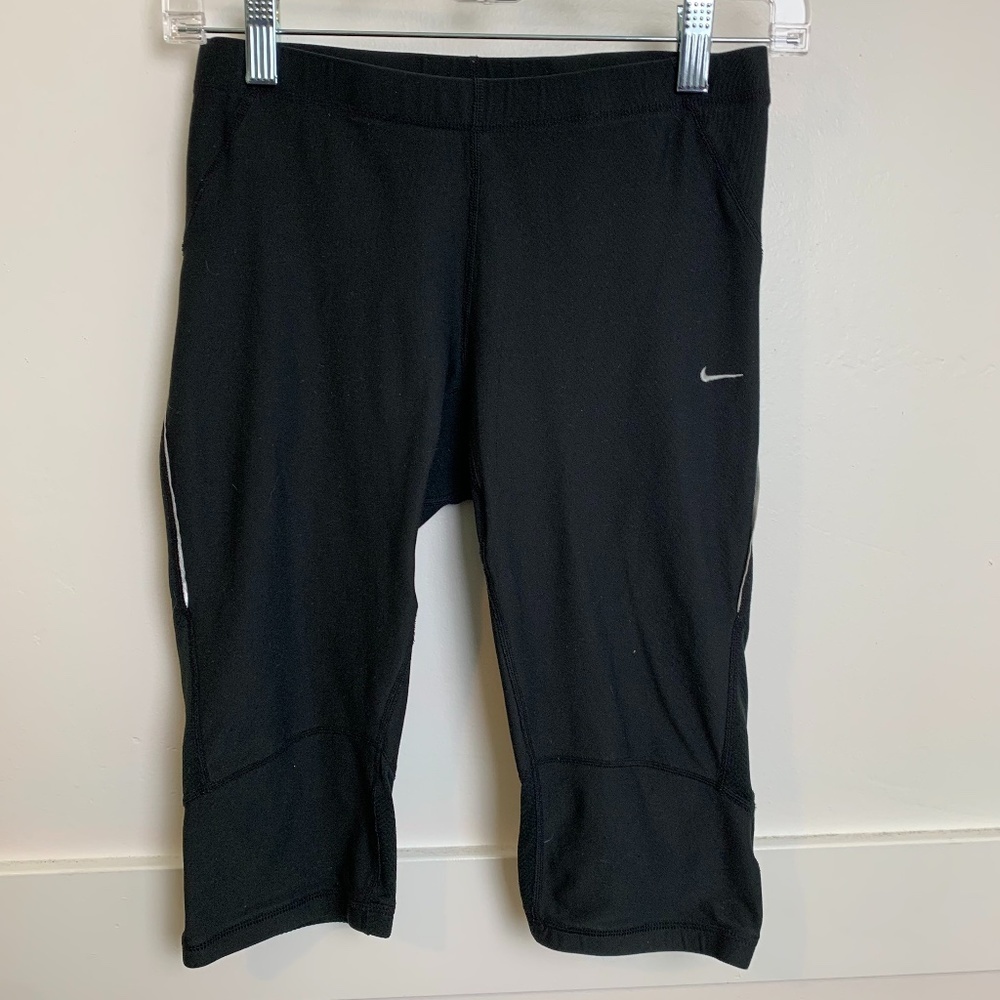 NikeFIT Dry Black & White Logo Cropped Leggings
